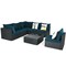 Costway 7PCS Patio Rattan Sofa Set Sectional Conversation Furniture Set Garden Beige/Navy/Gray